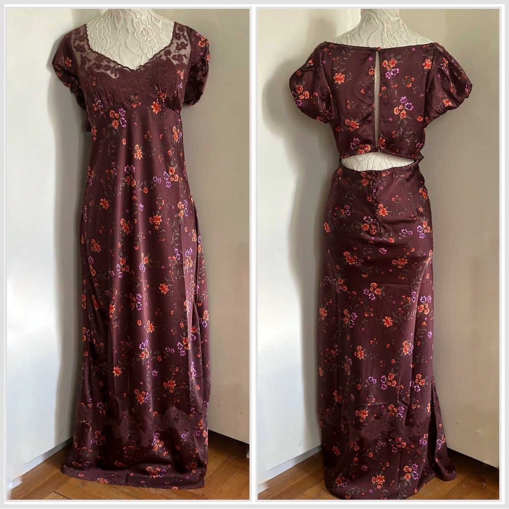 NWT Free People Butterfly Babe Cap-Sleeve Maxi Slip Dress sz XL - Picture 4 of 11